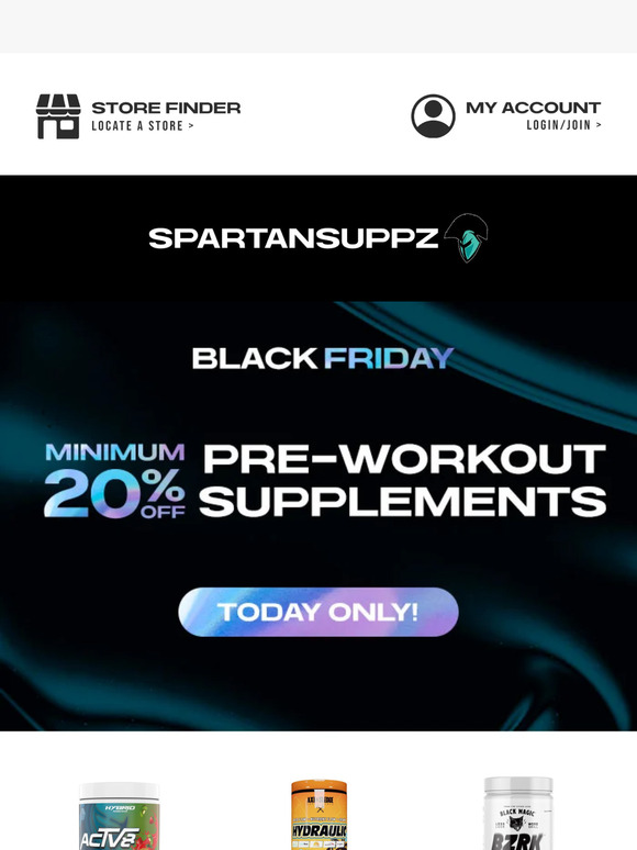 🖤 Black Friday - 20% off Pre-Workouts!