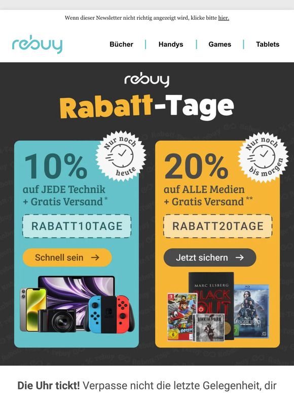 😲 Jetzt oder nie: bis zu 20 % auf ALLES!