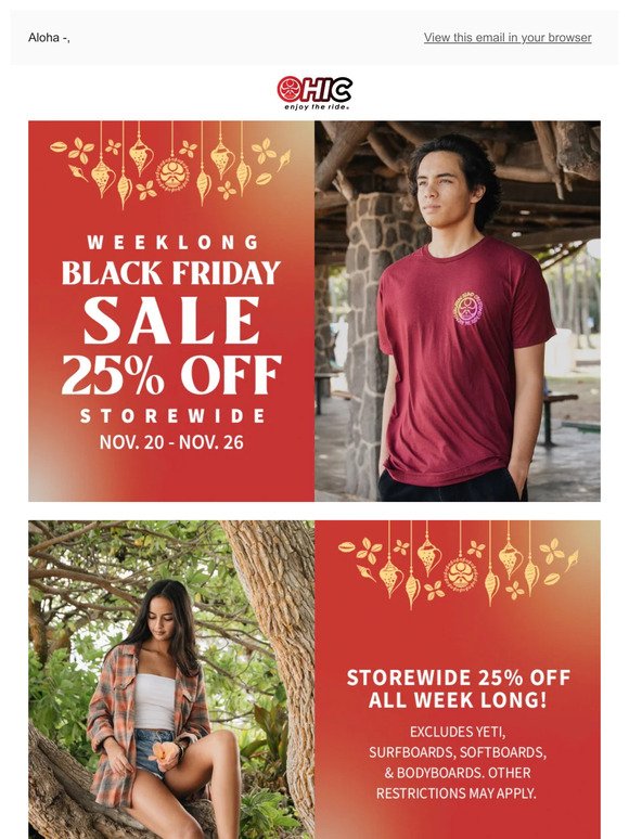LAST DAY In-Store 25% OFF!