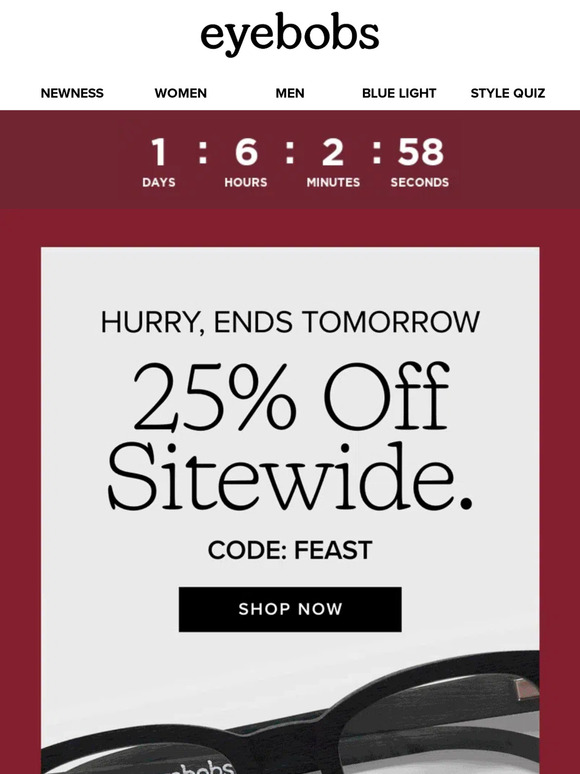 25% off sitewide ends tomorrow⏰