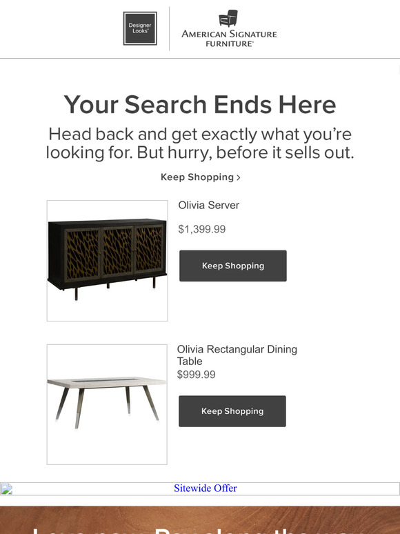 American Signature Furniture Hurry—let’s make it yours. Milled