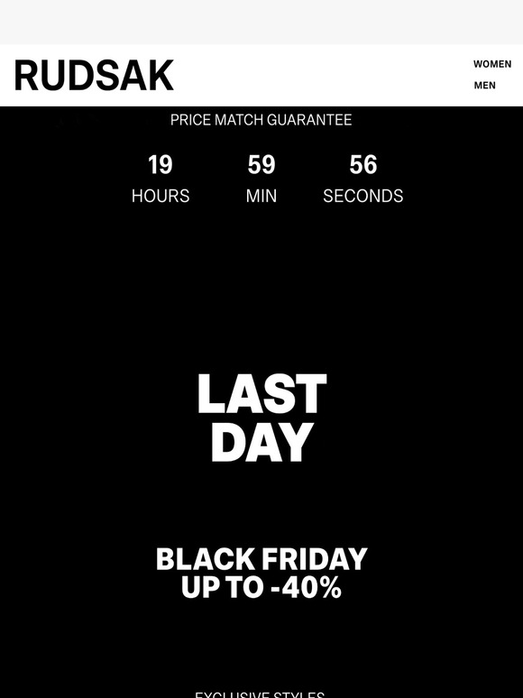 LAST HOURS | -40% Black Friday Event