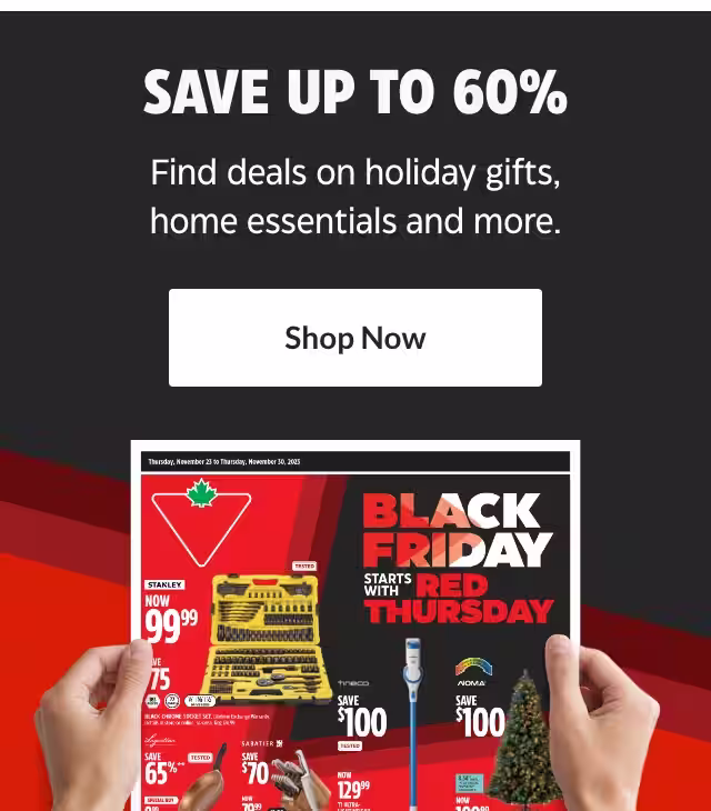 SAVE UP TO 60%. Find top deals on holiday gifts, home essentials and more. Shop Now.