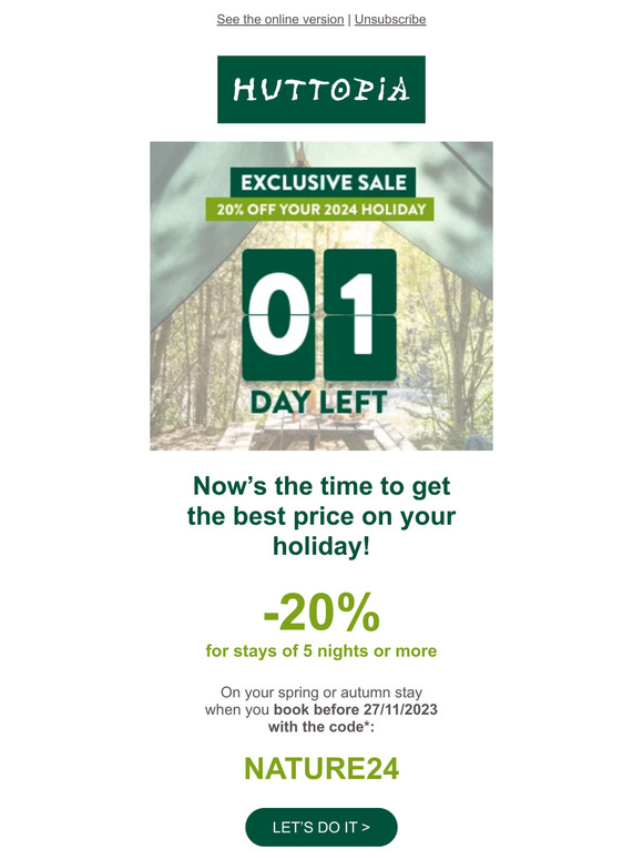 LAST CHANCE: 20% off your holiday