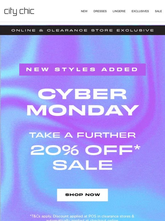 👩‍💻 Cyber Monday is HERE - Online & Clearance Store Exclusive