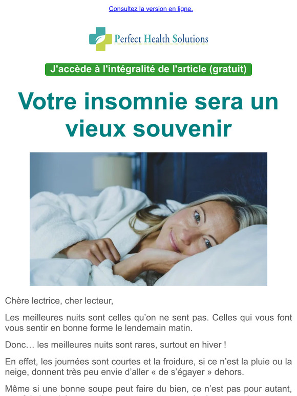 Votre insomnie sera un vieux souvenir