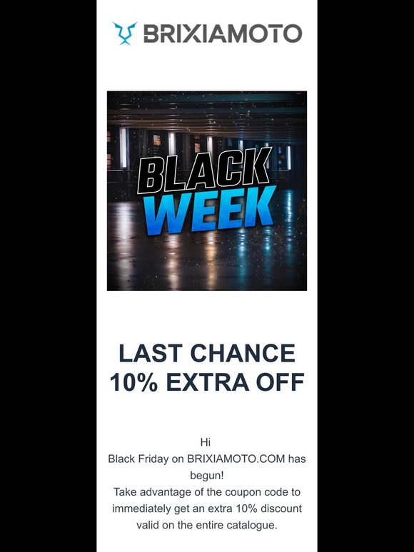 Last Chance: 10 EXTRA OFF!