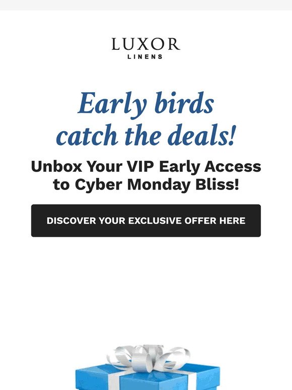 Early Cyber Monday Access Alert for VIPs