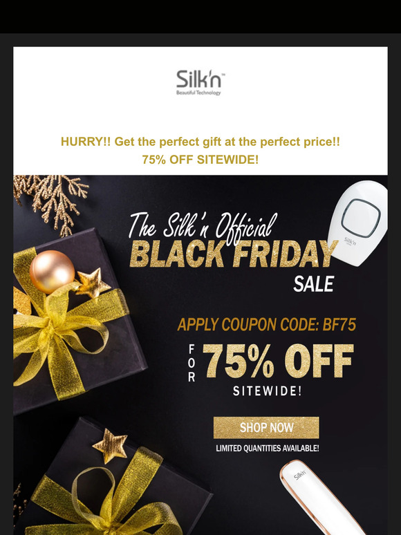 HURRY! With 75% Off Sitewide, these Black Friday deals are flying off the shelves!
