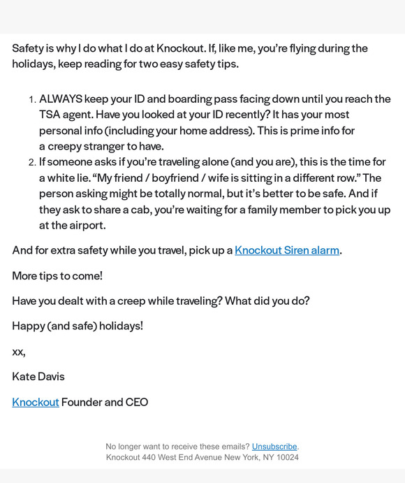 This is NOT a sale email