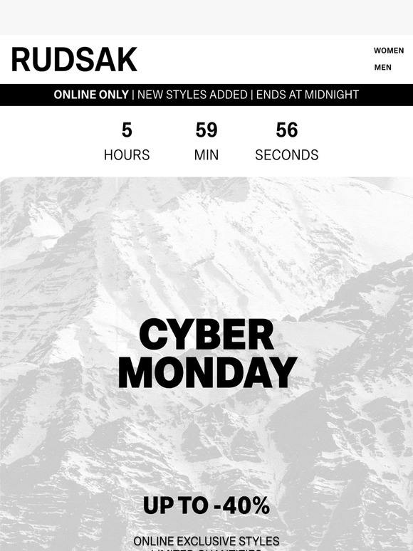 FINAL HOURS 🚨 Cyber Monday -40%