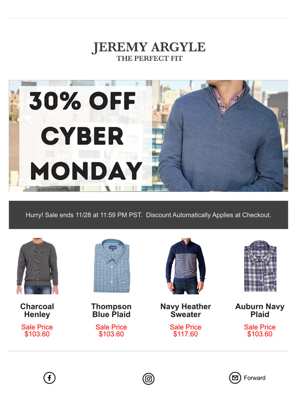 30% OFF Cyber Monday Sale