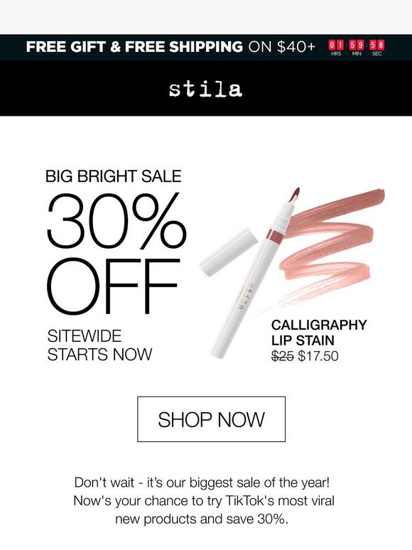 Stila shipping deals coupon