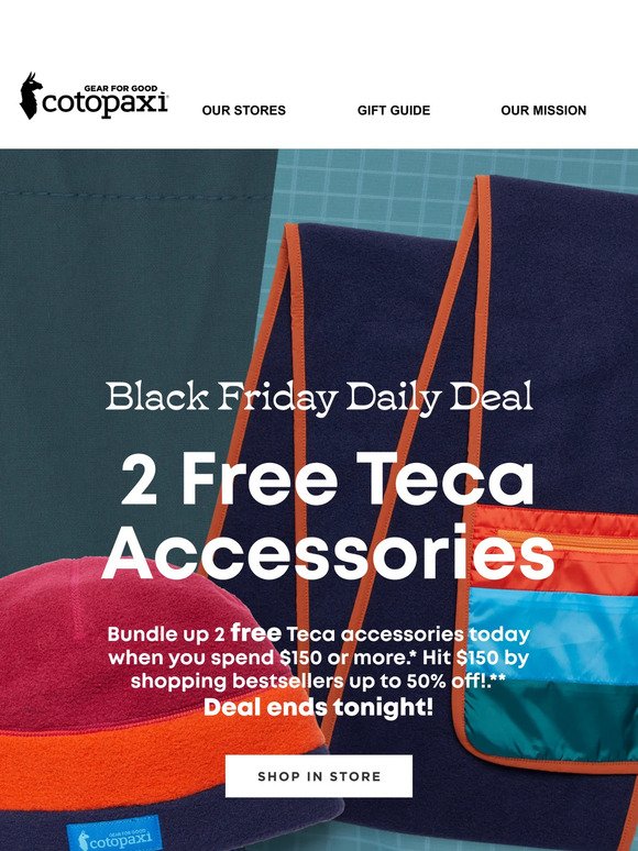 CYBER MONDAY SPECIAL: 2 Free Teca Accessories 🧤❄️🧣