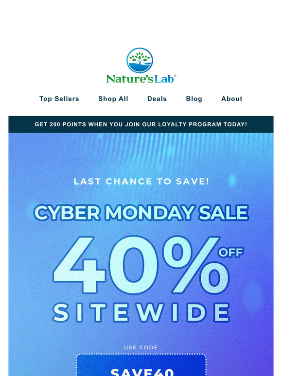 Don’t Miss the Final Hours to Get 40% Off Site Wide for Cyber Monday!