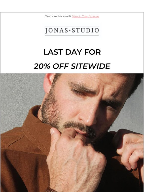 20% Off Sale Ends Tonight