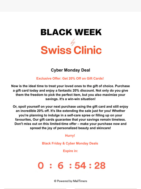 CYBER MONDAY |  20% Off on Gift Cards