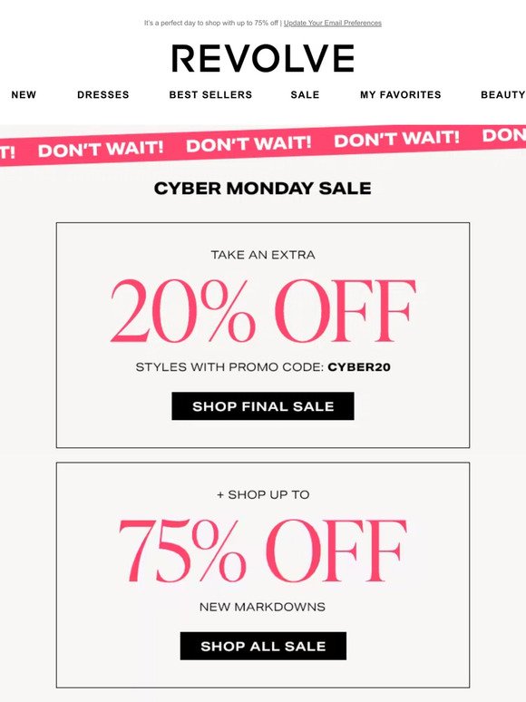 Don’t wait! Cyber Monday is 1 DAY ONLY