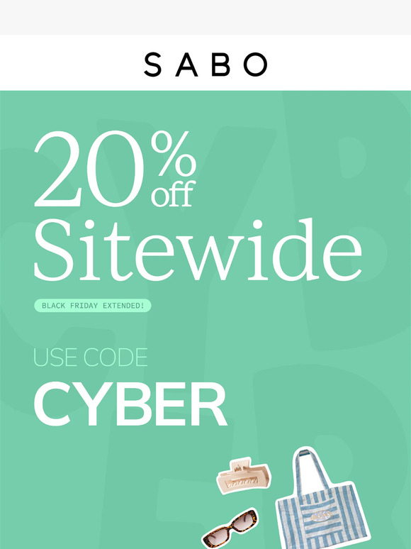 20% OFF SITEWIDE with code CYBER