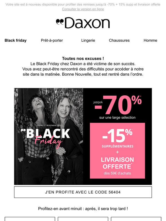 Black Friday : Toutes nos excuses !