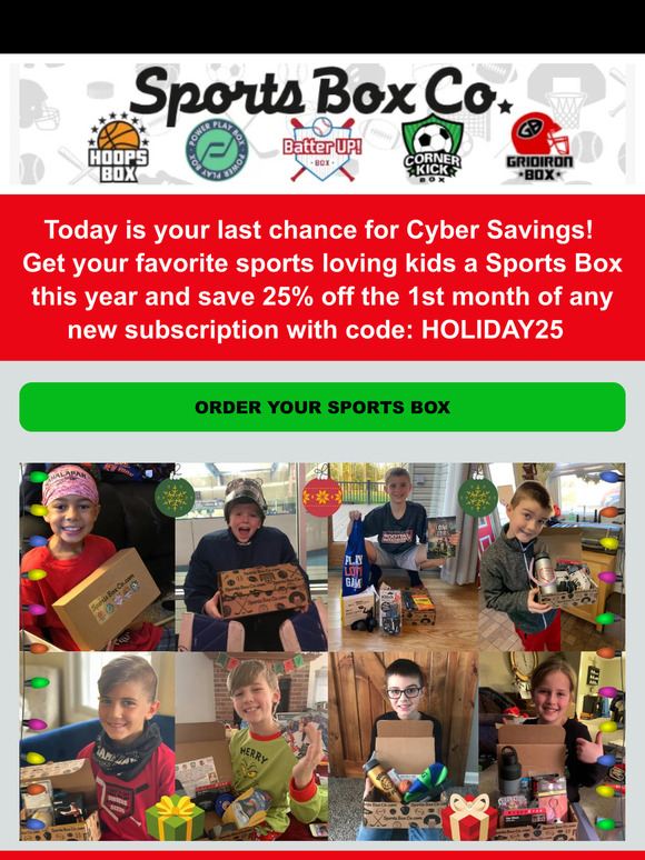 Last Chance for Cyber Savings from Sports Box!