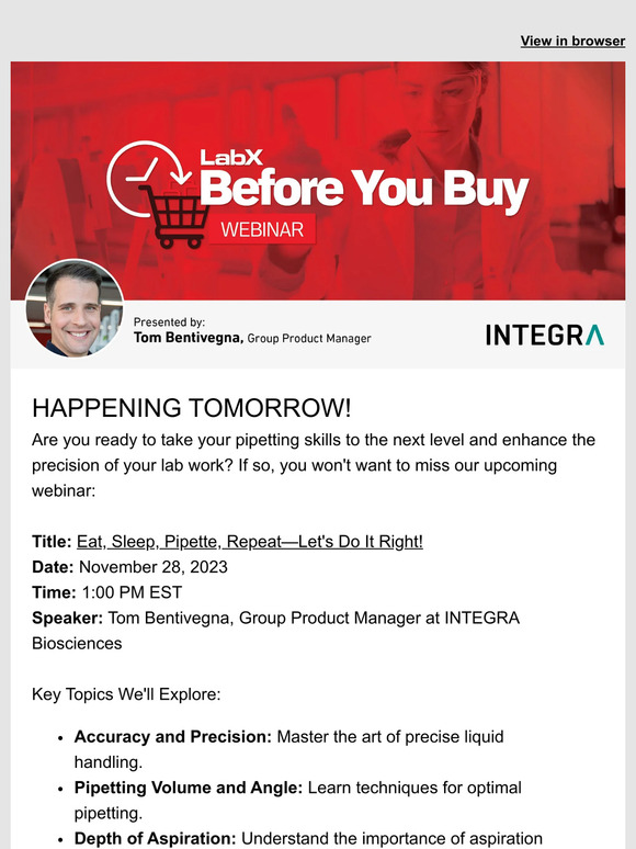 HAPPENING TOMORROW! Unlocking Pipetting Excellence