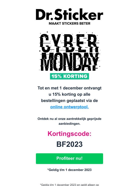 Cyber Monday korting