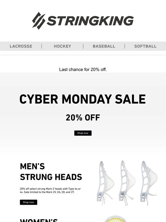 Save 20% on Cyber Monday