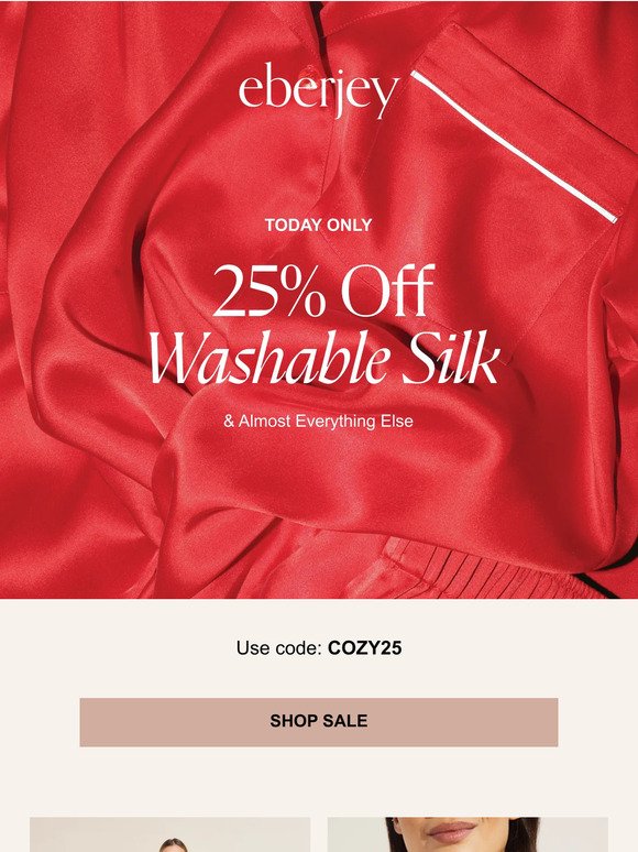 One Day Only: 25% Off Washable Silk