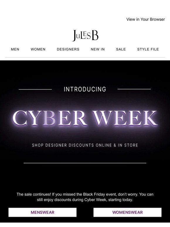 Cyber Week starts now