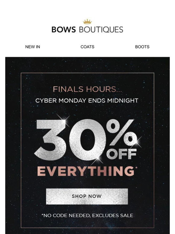 Final Hours for 30% OFF EVERYTHING! 🚨