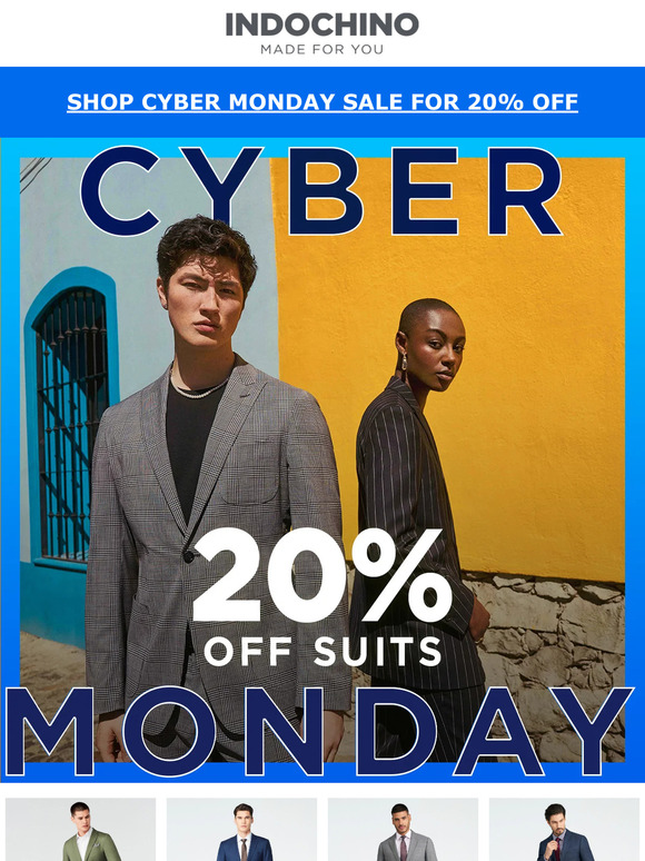 Cyber Monday Madness🤪 Save 20% on custom suits