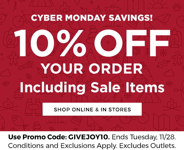 Cyber Monday Savings! 10% Off Your Order including Sale Items. Shop Online & In Stores.