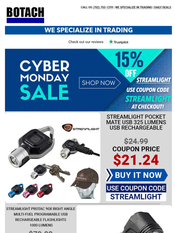 Cyber Monday Sale! 15% OFF All Streamlight