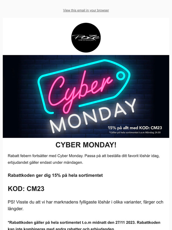 Cyber Monday - Rabatt feber 🌡️