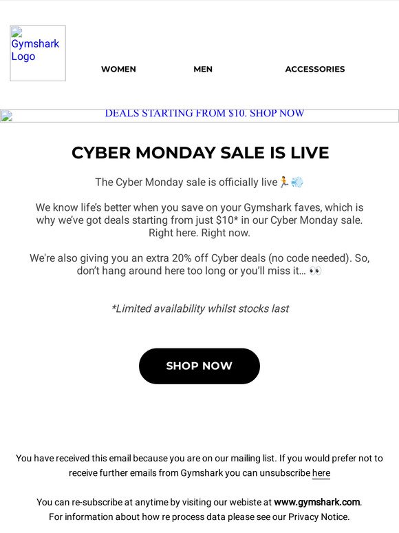 Gymshark Cyber Monday sale 2023: Best deals on sportswear