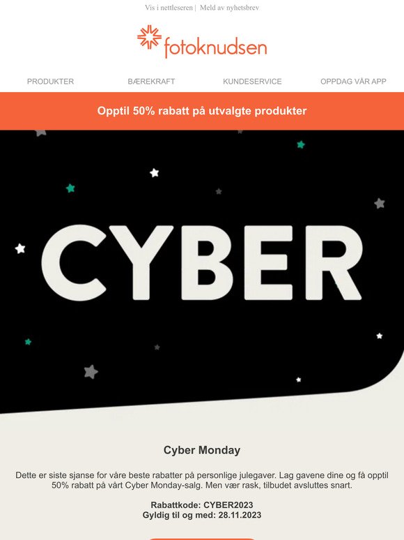 Cyber ​​​​Monday: opptil 50% rabatt