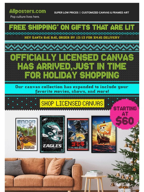 20% off licensed canvas just stole the top spot on your wish list!