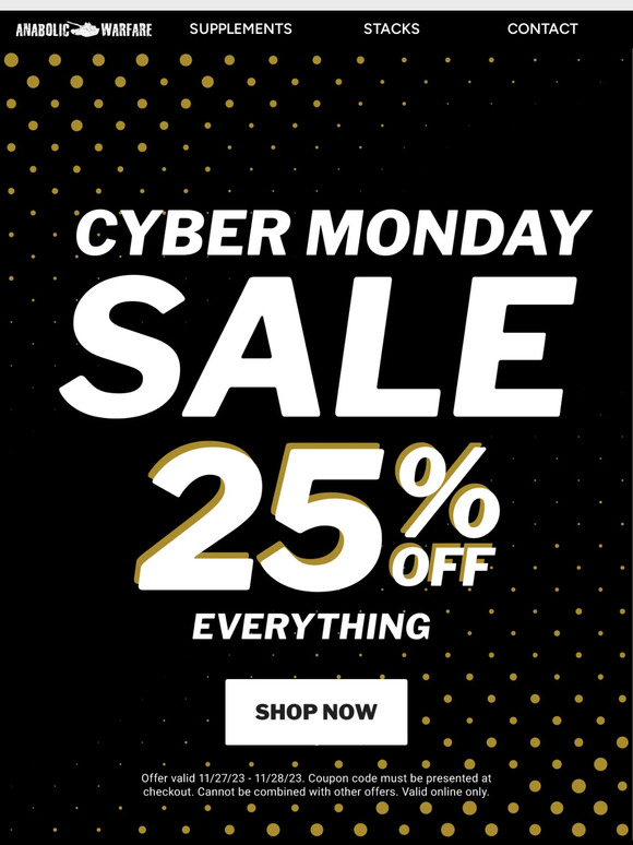 🔥 25% Off ALL SUPPLEMENTS | Cyber Monday Sale 🔥