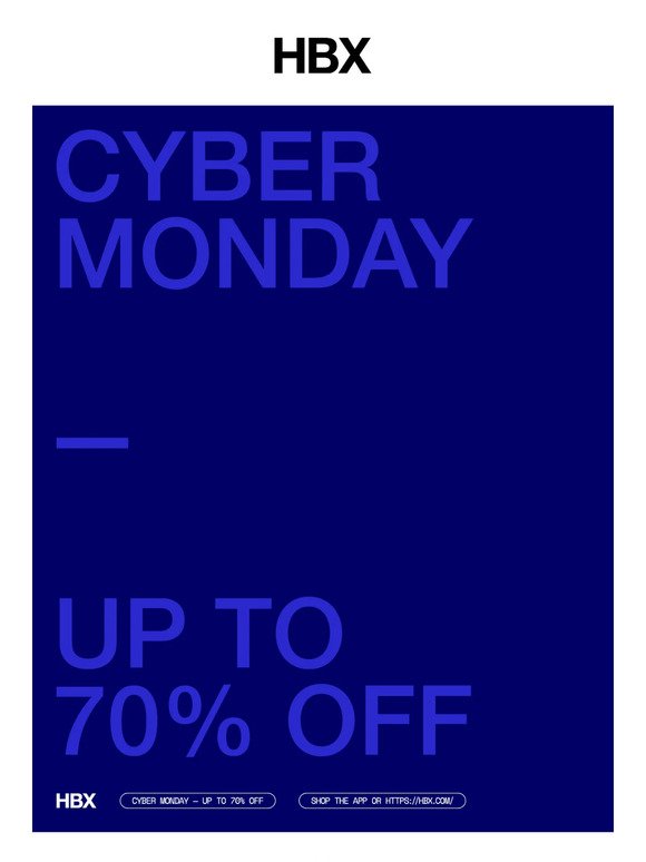 Cyber Monday Sale: Up to 70% off