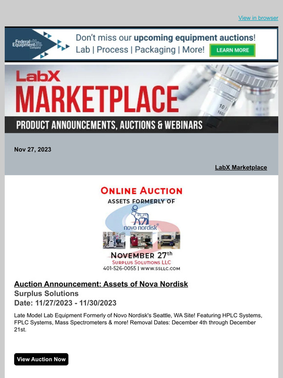 Marketplace: Events, Auctions & Deals with LabX.com! 🔬