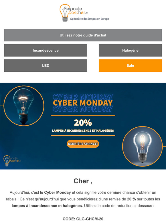⏳Dernière chance pour l'avantage du Cyber ​​Monday