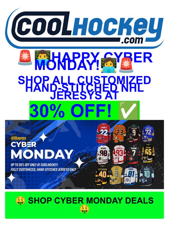 CYBER MONDAY IS HERE! 🚨 The 30% OFF Savings Continue At CoolHockey 🤑 🏒