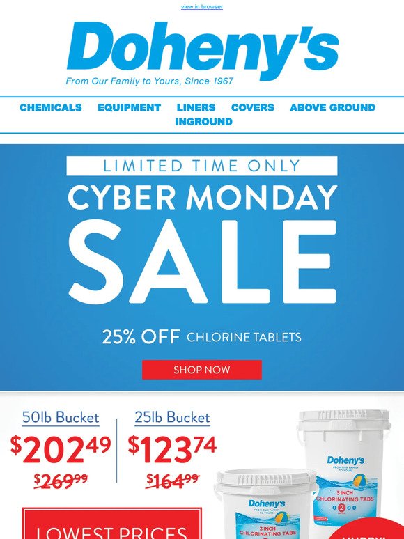 Today Only: Cyber Monday Delight! 25% OFF Chlorine Tabs, Over $67 in Savings! 🎁🌟