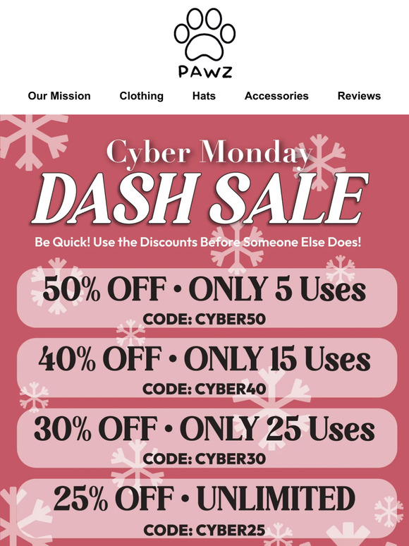 Cyber Monday Dash Sale ⚡️