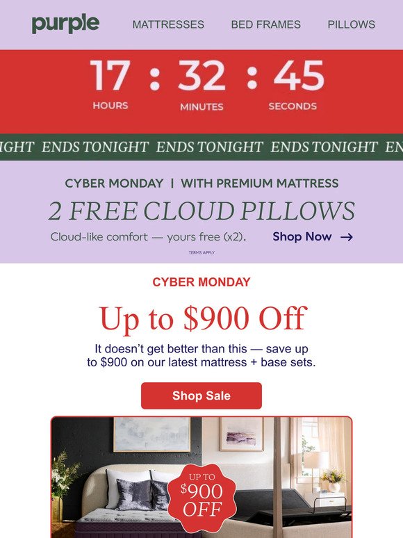 Cyber Monday — Get 2 Free Pillows