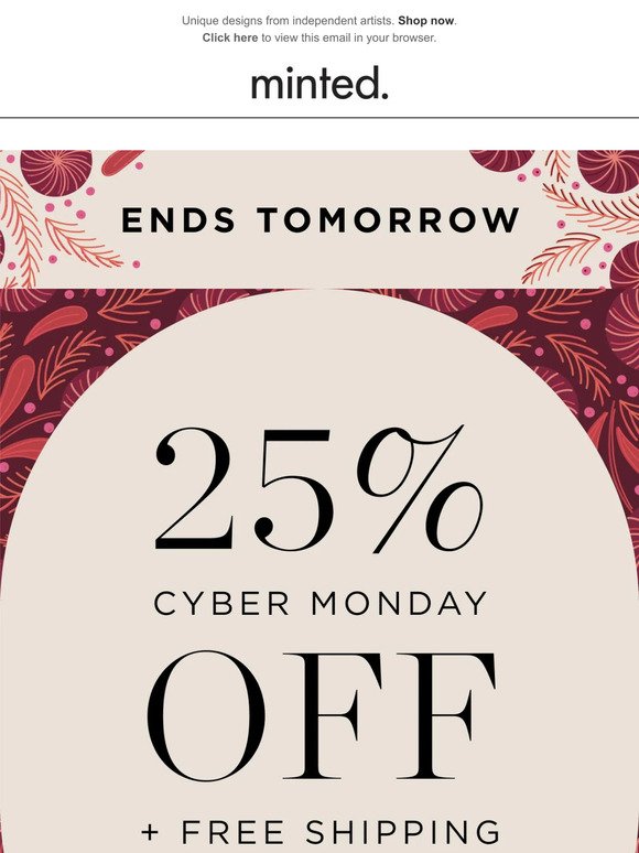 Ends soon: 25% off + free shipping