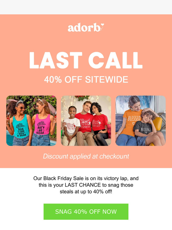 Final Call for Adorb's Black Friday frenzy!