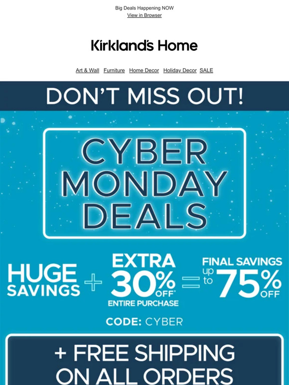Don't Miss Out! Cyber Monday Deals Up To 75% Off!