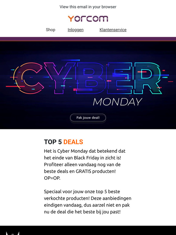 🔥 CYBER DEALS TOP 5! Laatste kans, profiteer nu!